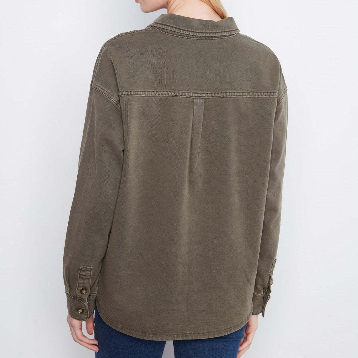 Button-Front Twill Overshirt