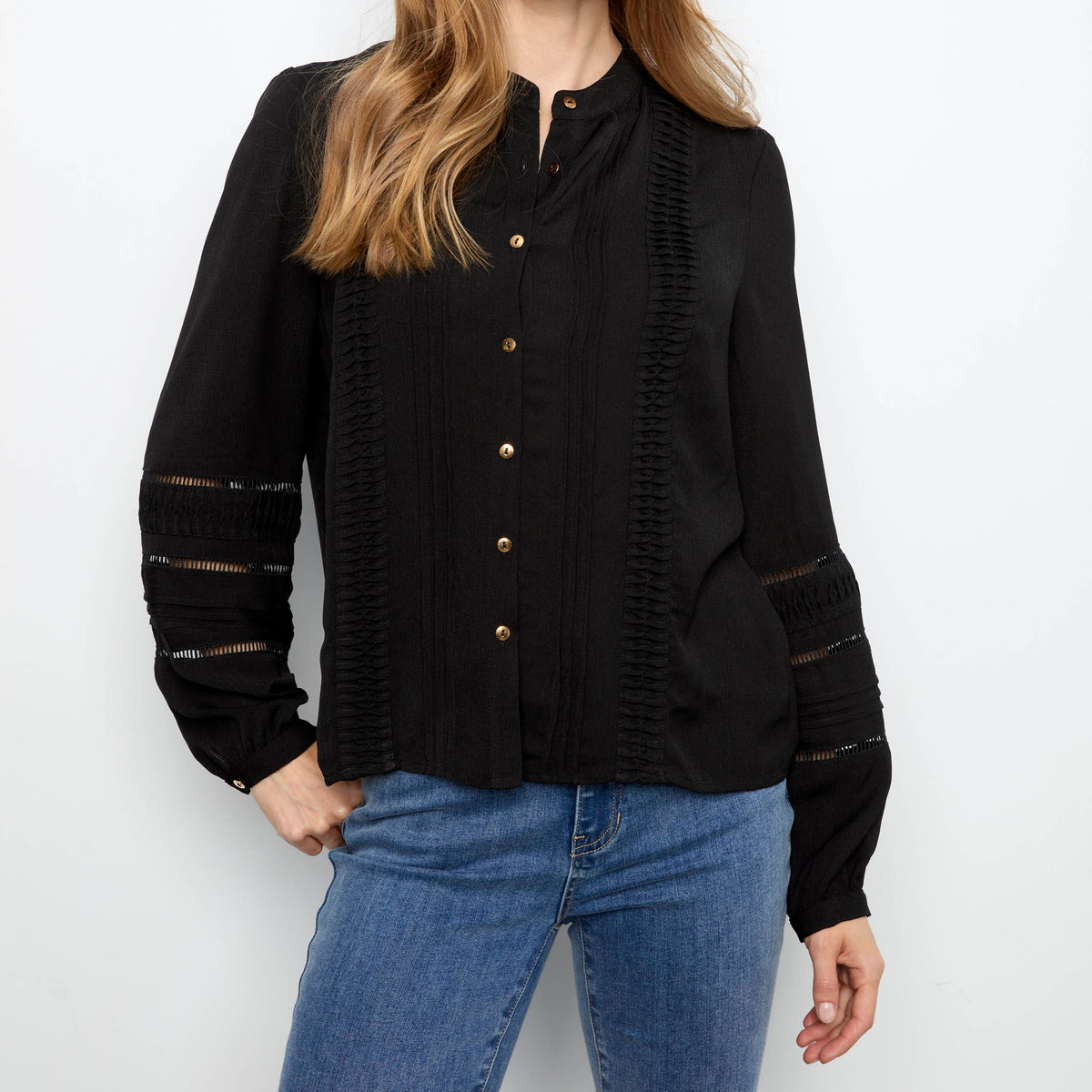 Pleated Crepe Blouse